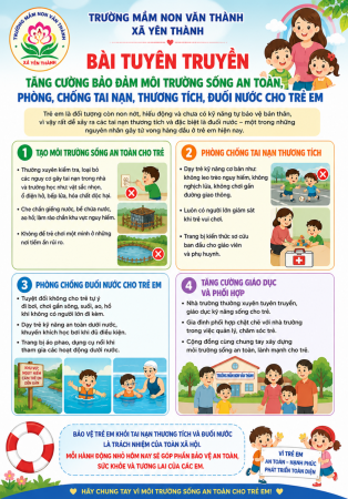 Tăng cường bảo đảm môi trường sống an toàn, phòng chống tai nạn thương tích, đuối nước cho trẻ em